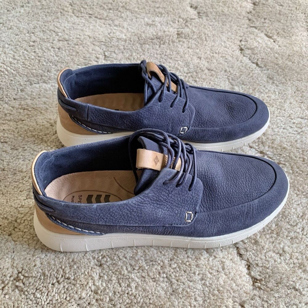 Sperry Women’s Coastal Plushwave Navy Blue Low Top Leather Boat Shoes/Sneakers 8 - Picture 6 of 14